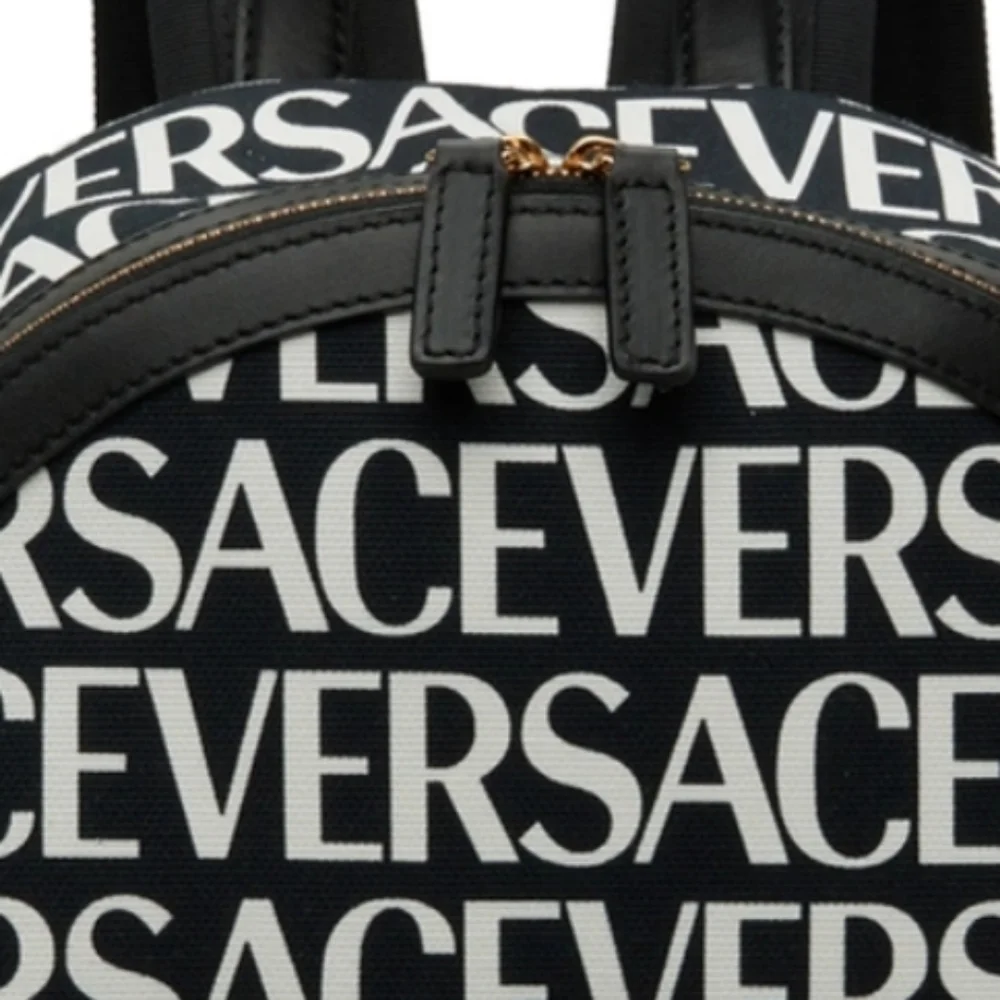 Versace Monogrammed Backpack with Gold Hardware and Black Leather (BRAND NEW ) - Picture 7 of 16